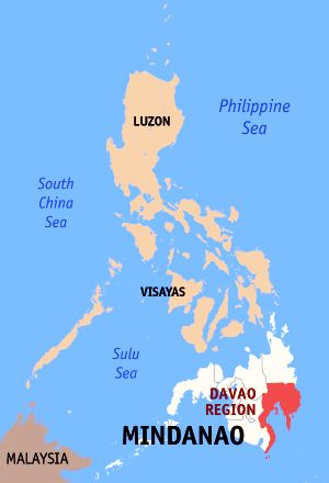 Location of Davao Region in the Philippines