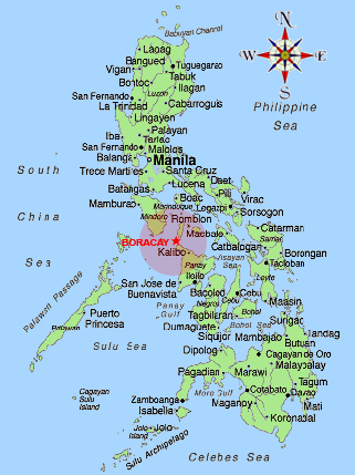 Location of Boracay Island in the Philippines